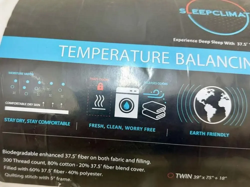 Sleep Climate Temperature Balancing Mattress Pad King Size 78x80